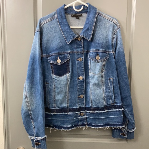 Lane Bryant Deconstructed Denim Jacket size 24 - Picture 3 of 7